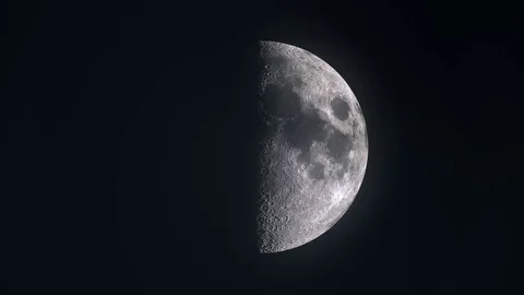 Phases of the moon from new moon to full, waxing and waning Stock Footage