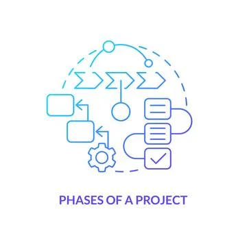 Phases of project blue gradient concept icon 스톡 일러스트