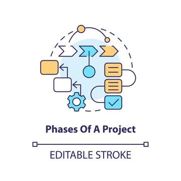 Phases of project concept icon Stock Illustration