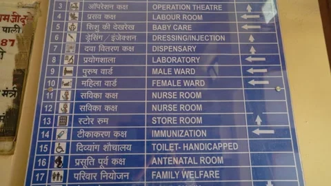 PHC Facilities Board with Room Directions Stock Footage 324910124