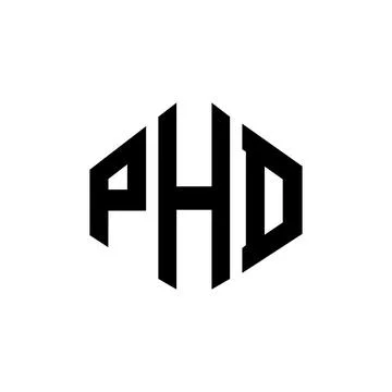 PHD letter logo design with polygon shape. PHD polygon and cube shape logo .. Stock Illustration