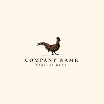 Pheasant logo design template. Vector illustration. Vintage style. Stock Illustration
