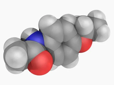 Phenacetin drug molecule Stock Illustration