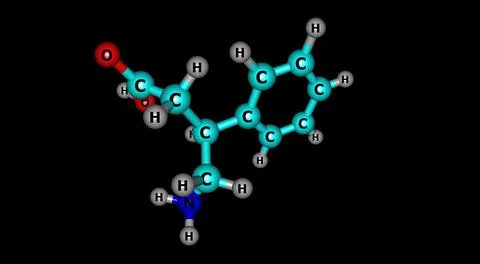 Phenibut molecular structure isolated on black Stock Illustration