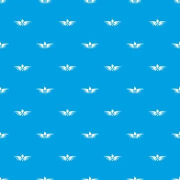 Phenix wing pattern vector seamless blue Stock Illustration