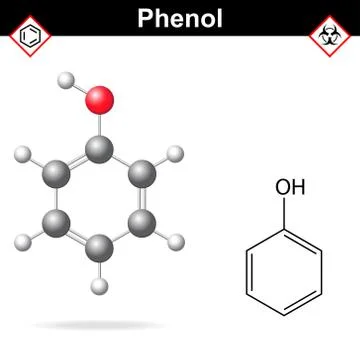 Phenol molecule Stock Illustration