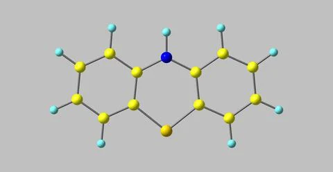 Phenothiazine molecular structure isolated on grey Stock Illustration