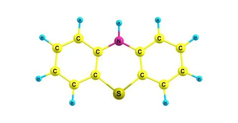 Phenothiazine molecular structure isolated on white Stock Illustration