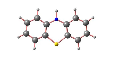 Phenothiazine molecular structure isolated on white Stock Illustration