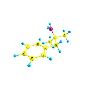 Phentermine molecule isolated on white Stock Illustration