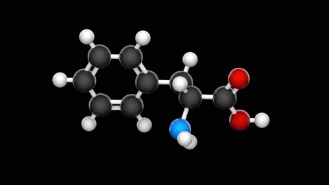 Phenylalanine. Seamless loop. RGB + Alpha (Transparent) channel. Stock Footage 152764785