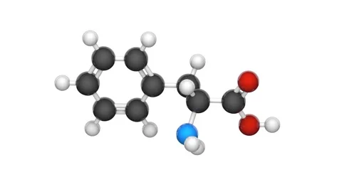 Phenylalanine. Seamless loop. White background. Stock Footage 152764786