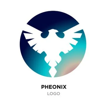 Pheonix Logo. Abstract Pheonix logo design, made of various geometric shapes  Stock Illustration