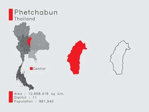 Phetchabun Position in Thailand Stock Illustration