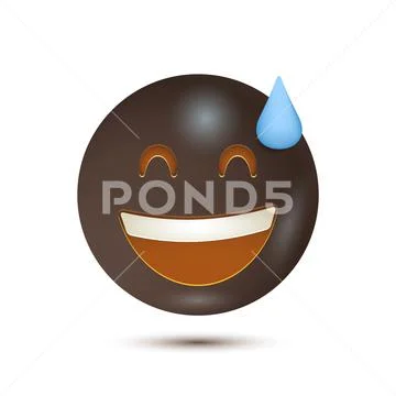 Phew emoji, grinning face with sweat, relief emoji. funny yellow ..., حجم الصورة 360x360