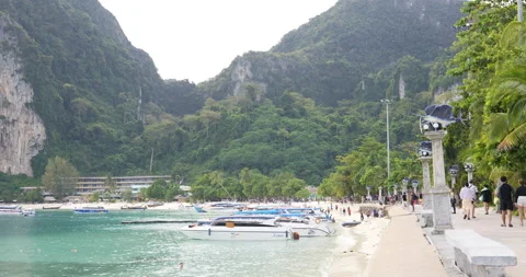 Phi Phi Island in in Krabi Province , Thailand Stock Footage 172284596