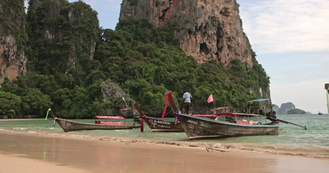 Phi Phi island Railay beach Krabi province Thailand Maya Bay. Stock Footage 157250477