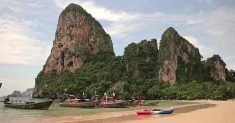Phi Phi island Railay beach Krabi province Thailand Maya Bay. Stock Footage 157252997