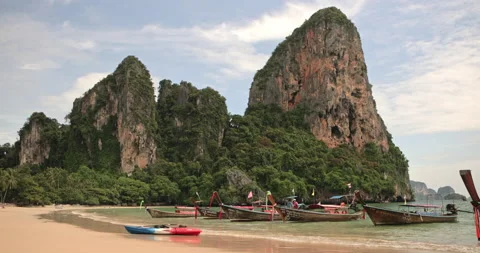 Phi Phi island Railay beach Krabi province Thailand Maya Bay. Stock Footage 157254050