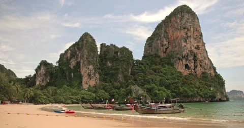 Phi Phi island Railay beach Krabi province Thailand Maya Bay. Stock Footage 157255364