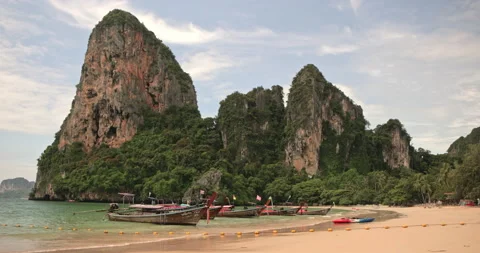 Phi Phi island Railay beach Krabi province Thailand Maya Bay. Stock Footage 157257409