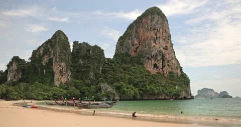 Phi Phi island Railay beach Krabi province Thailand Maya Bay. Stock Footage 157270926