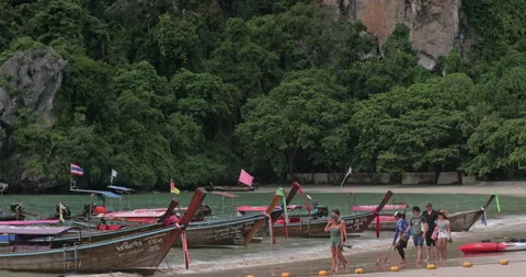 Phi Phi island Railay beach Krabi province Thailand Maya Bay. Stock Footage 157274265