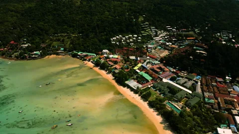 Phi Phi island town and seashore Stock Footage 232231541