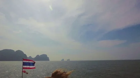 Phi phi islands flag thailand Stock Footage 78647567