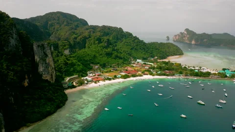 Phi Phi sights, mountains, sea, beach Stock Footage 232718758