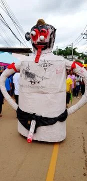 Phi Ta Khon or Ghost festival in Thailand Stock Photos