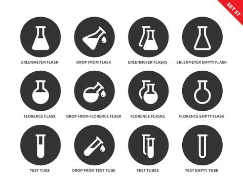 Phial icons on white background Stock Illustration