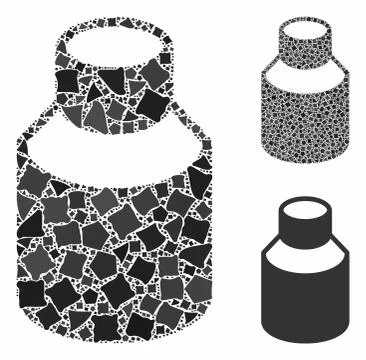 Phial Mosaic Icon of Abrupt Elements Stock Illustration