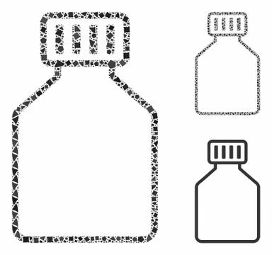 Phial Mosaic Icon of Bumpy Items Stock Illustration