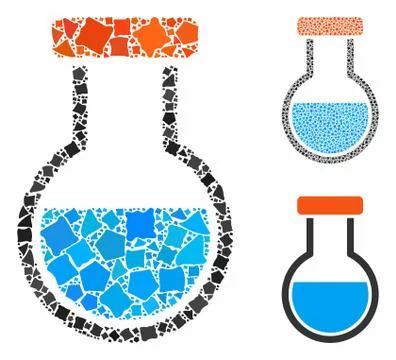 Phial Mosaic Icon of Rugged Elements Stock Illustration