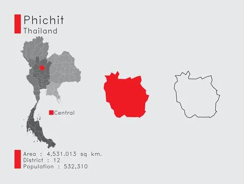 Phichit Position in Thailand Stock Illustration