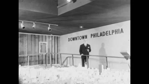 PHILADELPHIA - 1958 - Real estate developer Albert Greenfield and urban planner Stock Footage 325210324