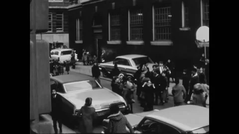 PHILADELPHIA - 1969 - A school lunch program is operated by a Catholic school as Video stock 328184226