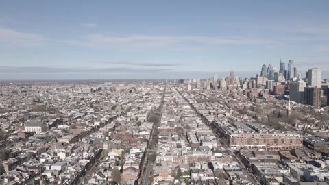 Philadelphia B-Roll Aerial Pullback Shot Video stock 241348266