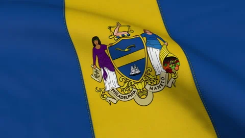 Philadelphia City Flag Loop Stock Footage 241168007