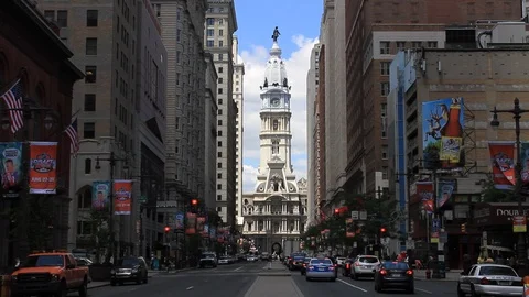 Philadelphia city hall Stock Footage