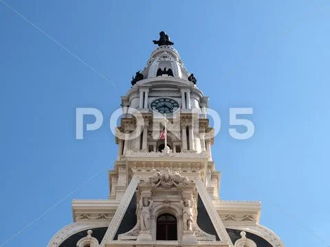Philadelphia city hall tower Stock Photos