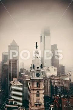 Philadelphia city rooftop Stock Photos