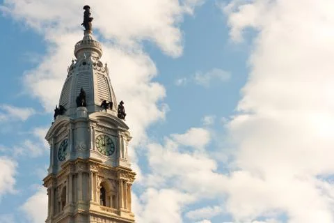 Philadelphia clock tower Stock Photos