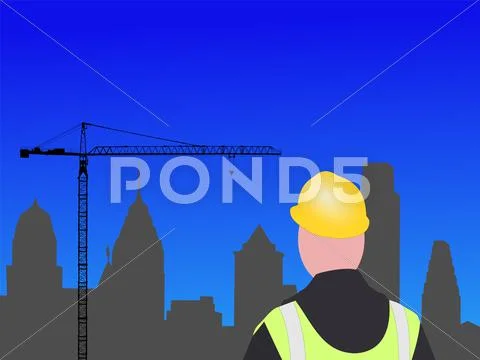 Philadelphia construction site Stock Illustration