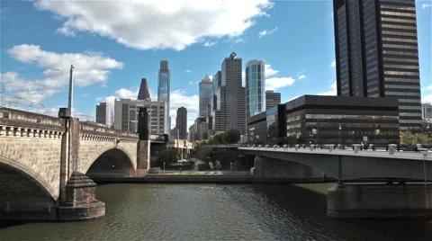 Philadelphia river Stock Footage