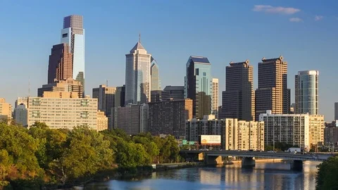 Philadelphia Skyline Stock Footage