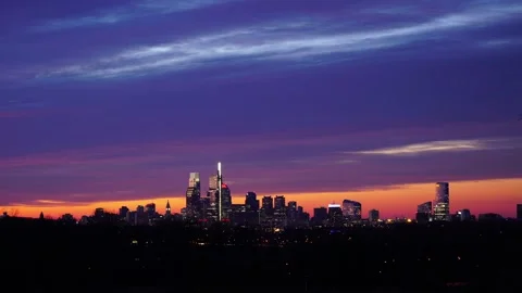 Philadelphia Skyline Timelapse Stock Footage