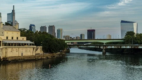 Philadelphia Sunset Timelapse Stock Footage 114346255