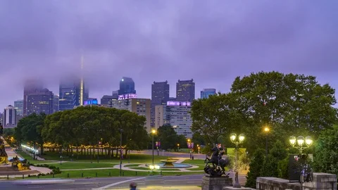 Philadelphia Sunset Timelapse Stock Footage 114346718